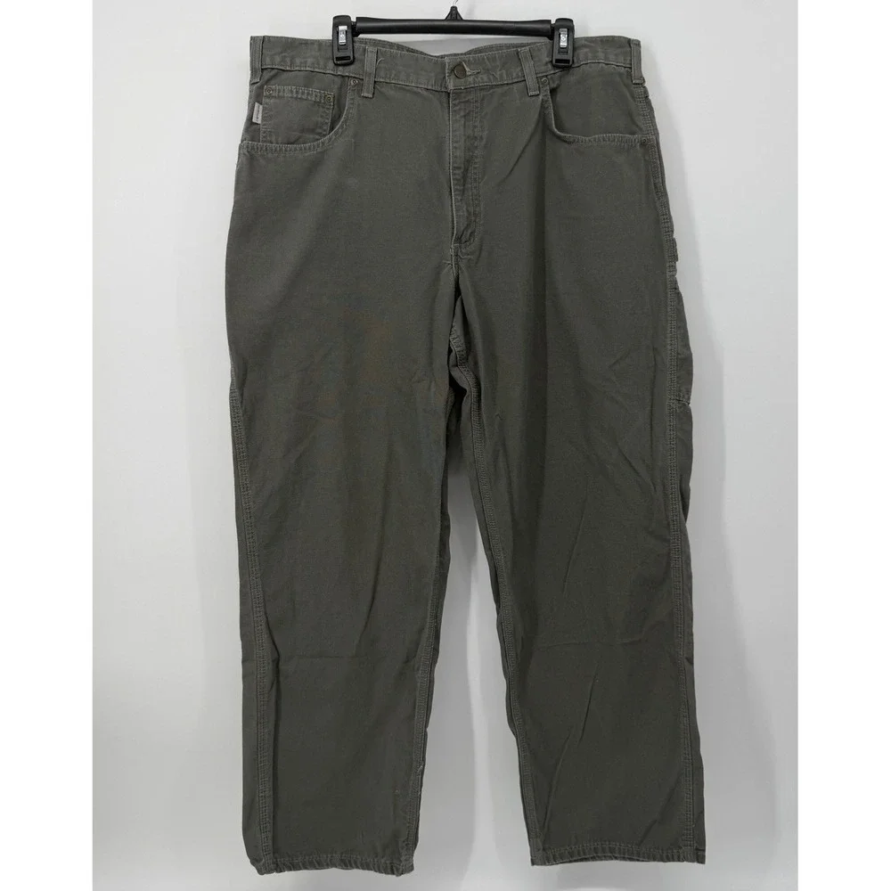 Carhartt Workwear Pants Green Men's Size 40x32 Carpenter Cargo Blue Collar